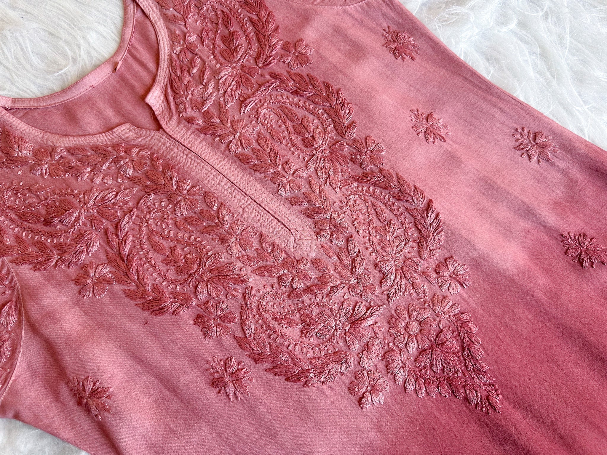 Alysha Rose Brown Ombre Long Rayon Kurta