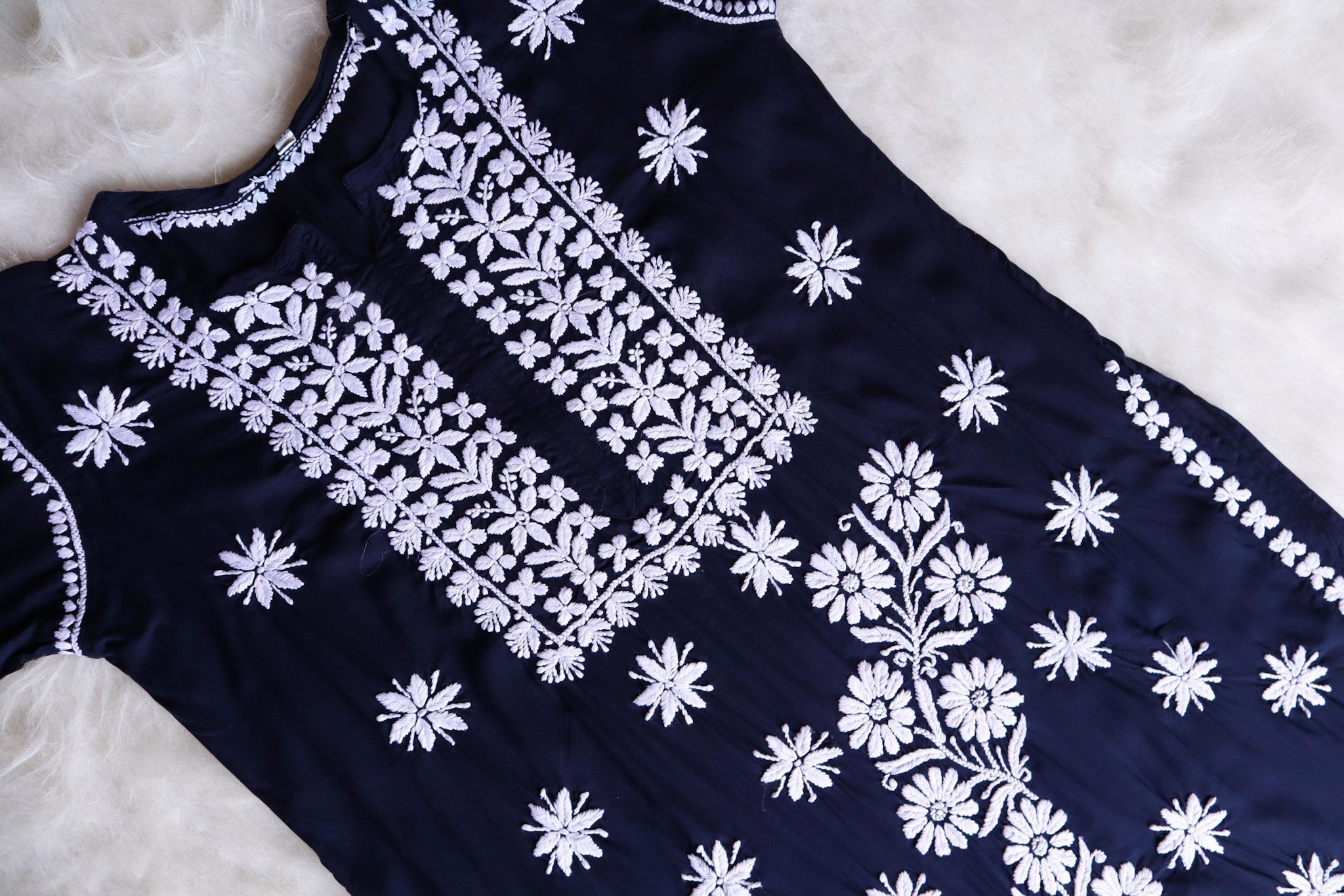Saira Navy Blue Long Modal Kurta