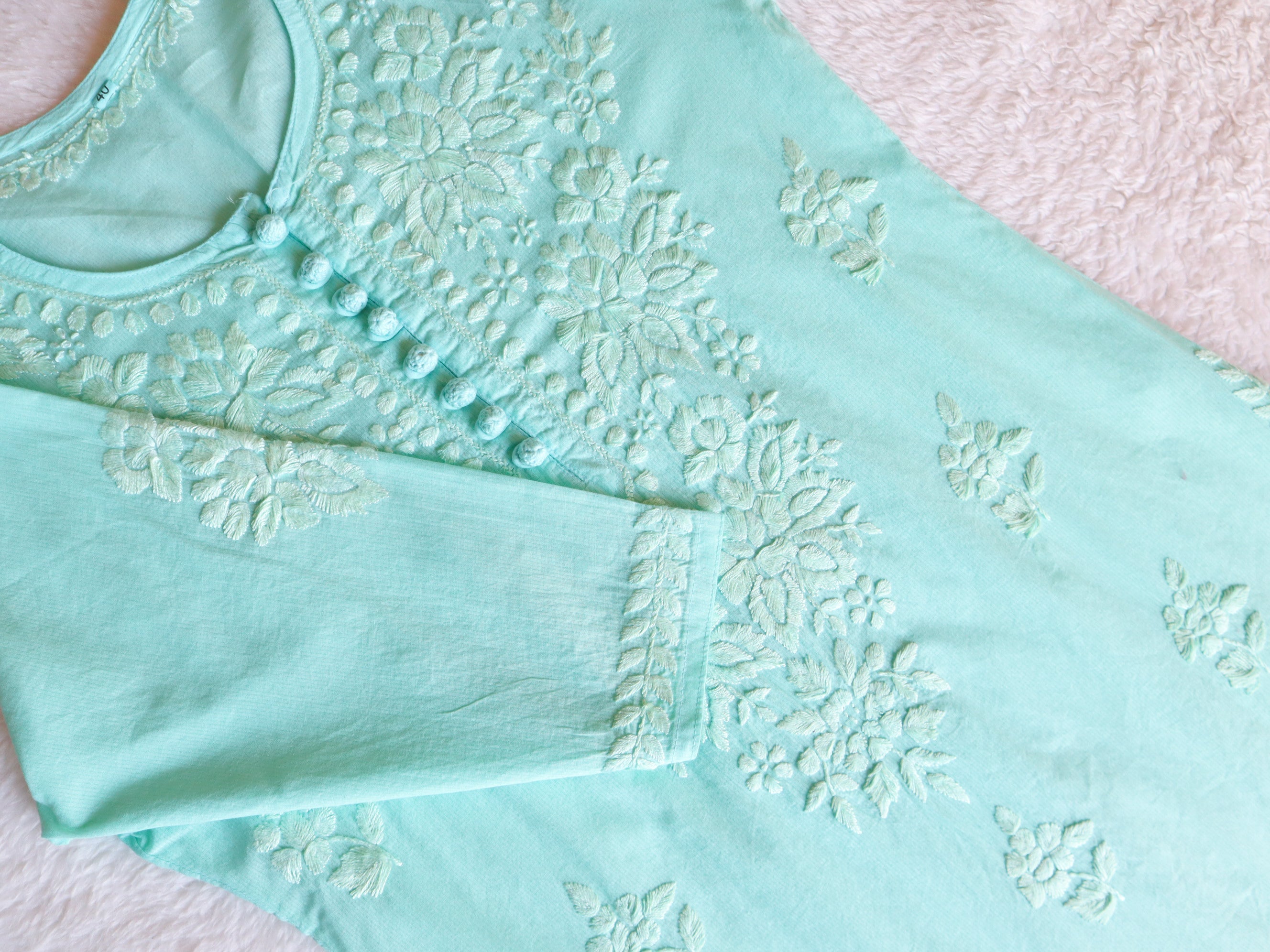 Aayat Mint Green Cotton Kurta