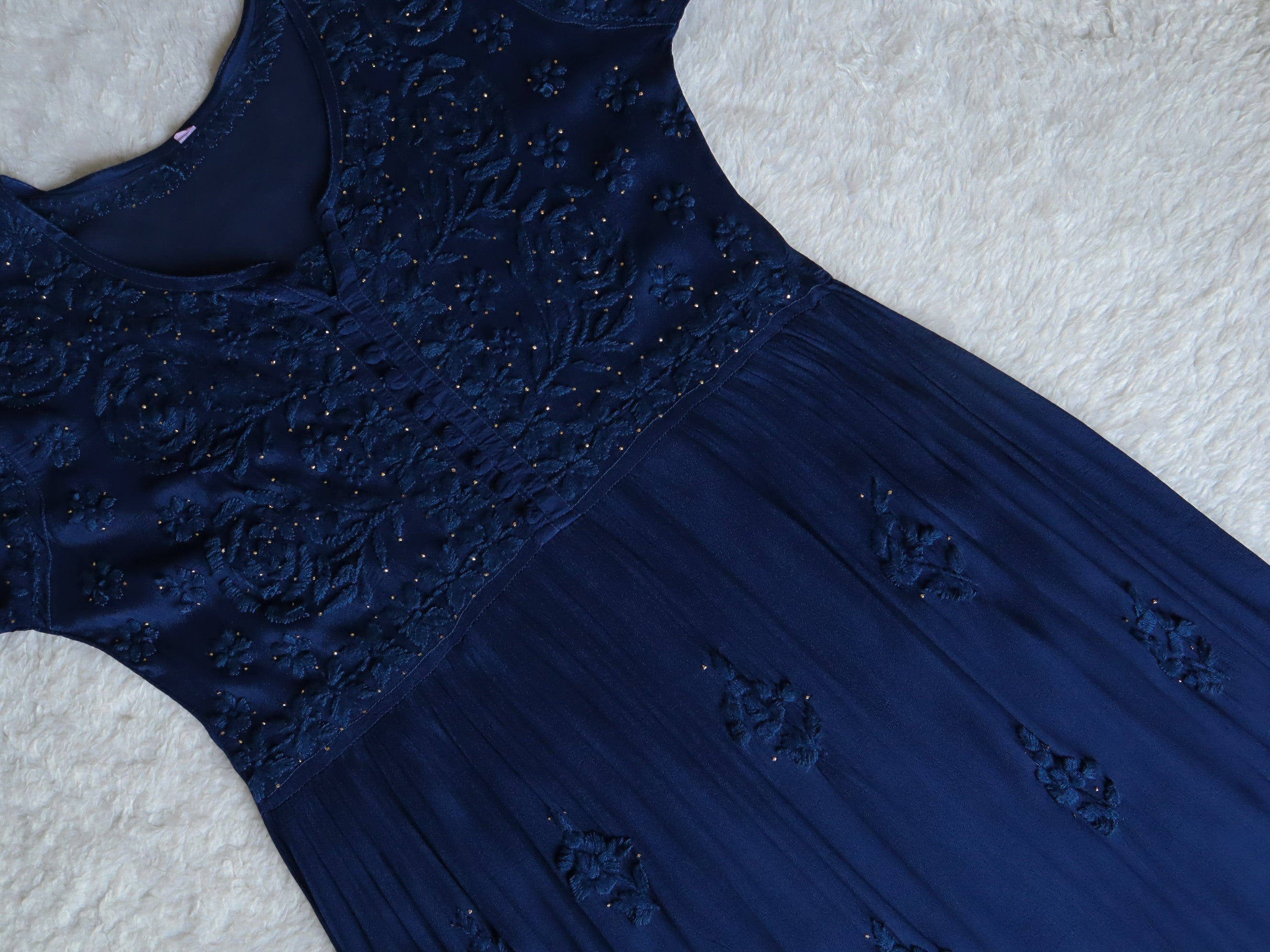 Hoor Royal Blue Pure Chiffon Dress
