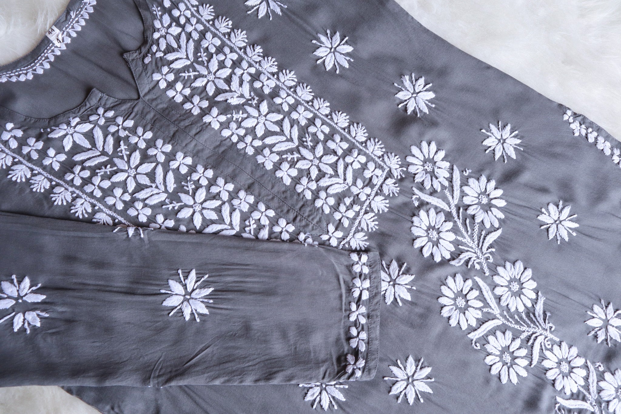 Saira Pastel Grey Long Modale Kurta