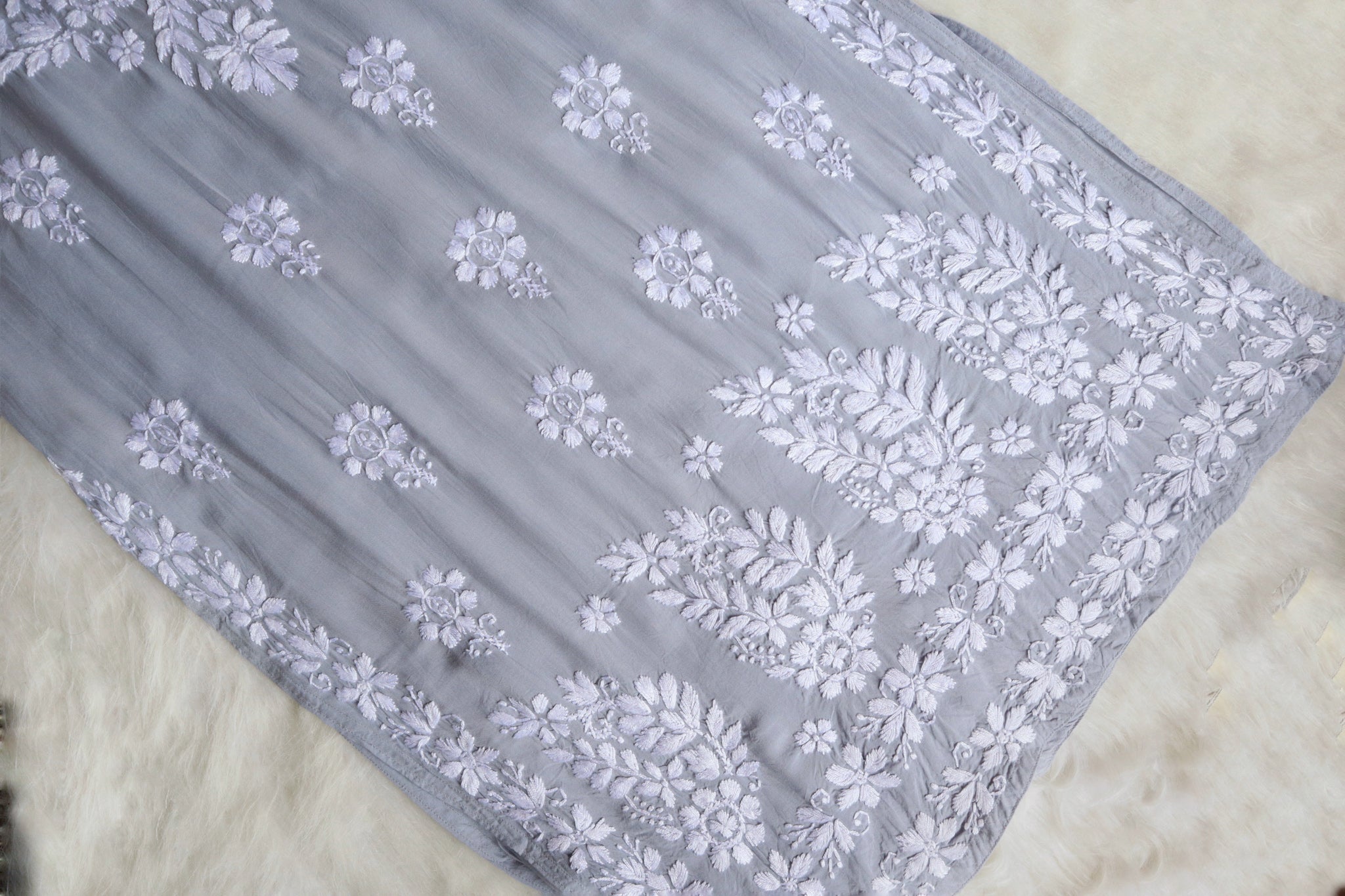 Duaa Pastel Grey Long Modale Kurta