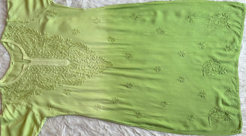 Alysha Pastel Green Ombre Long Rayon Kurta