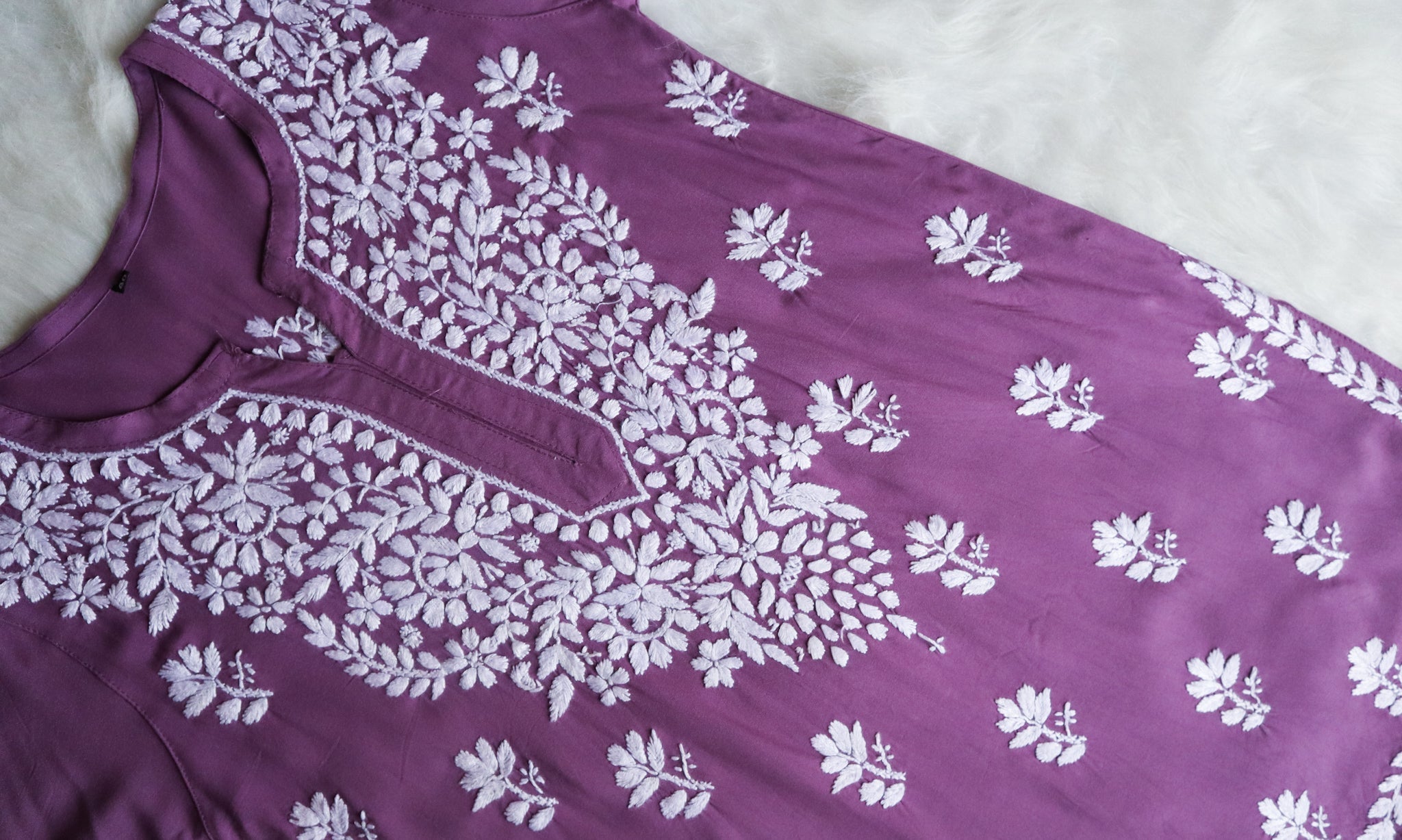 Zahrah Dusty Purple Short Rayon Kurta
