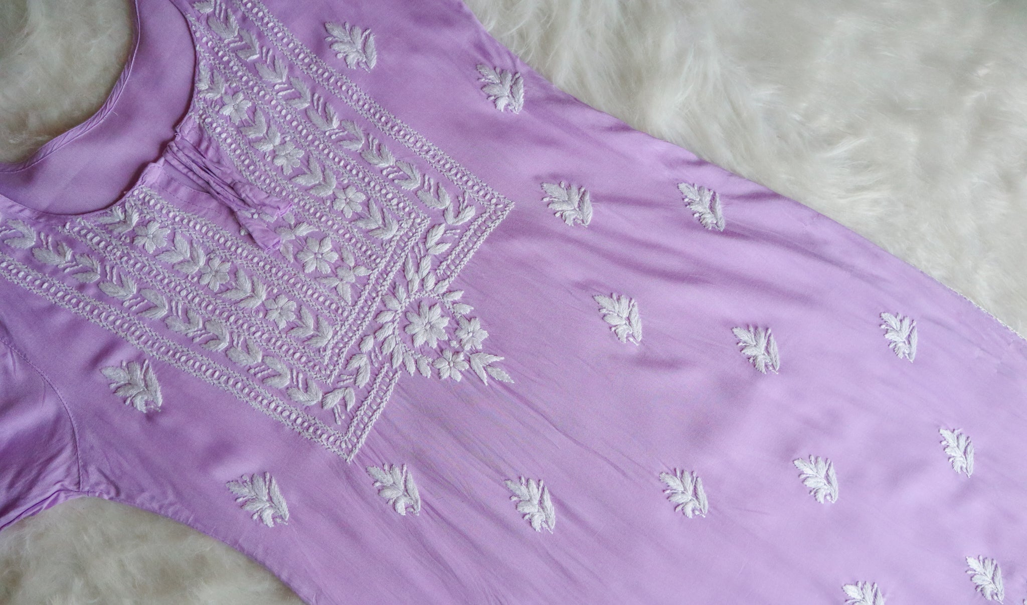 Alina Lavender Long Rayon Kurta