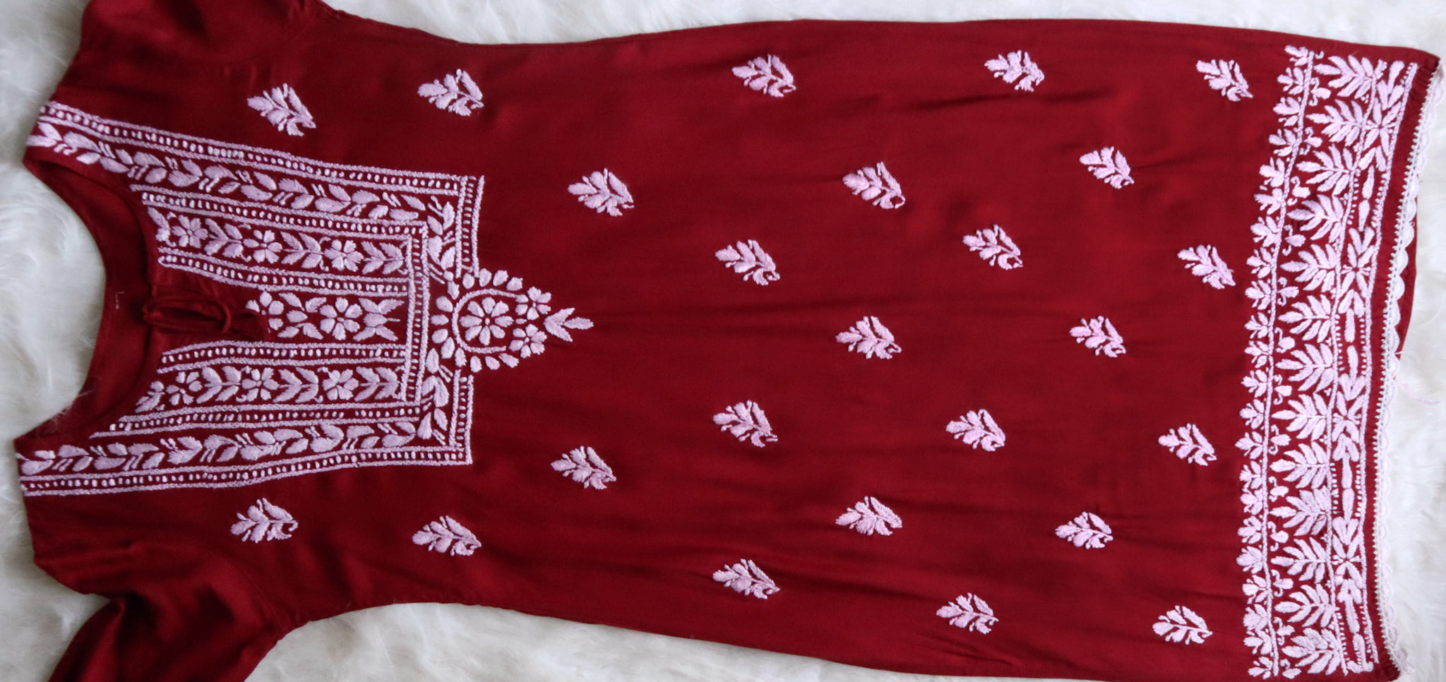 Alina Maroon Long Rayon Kurta