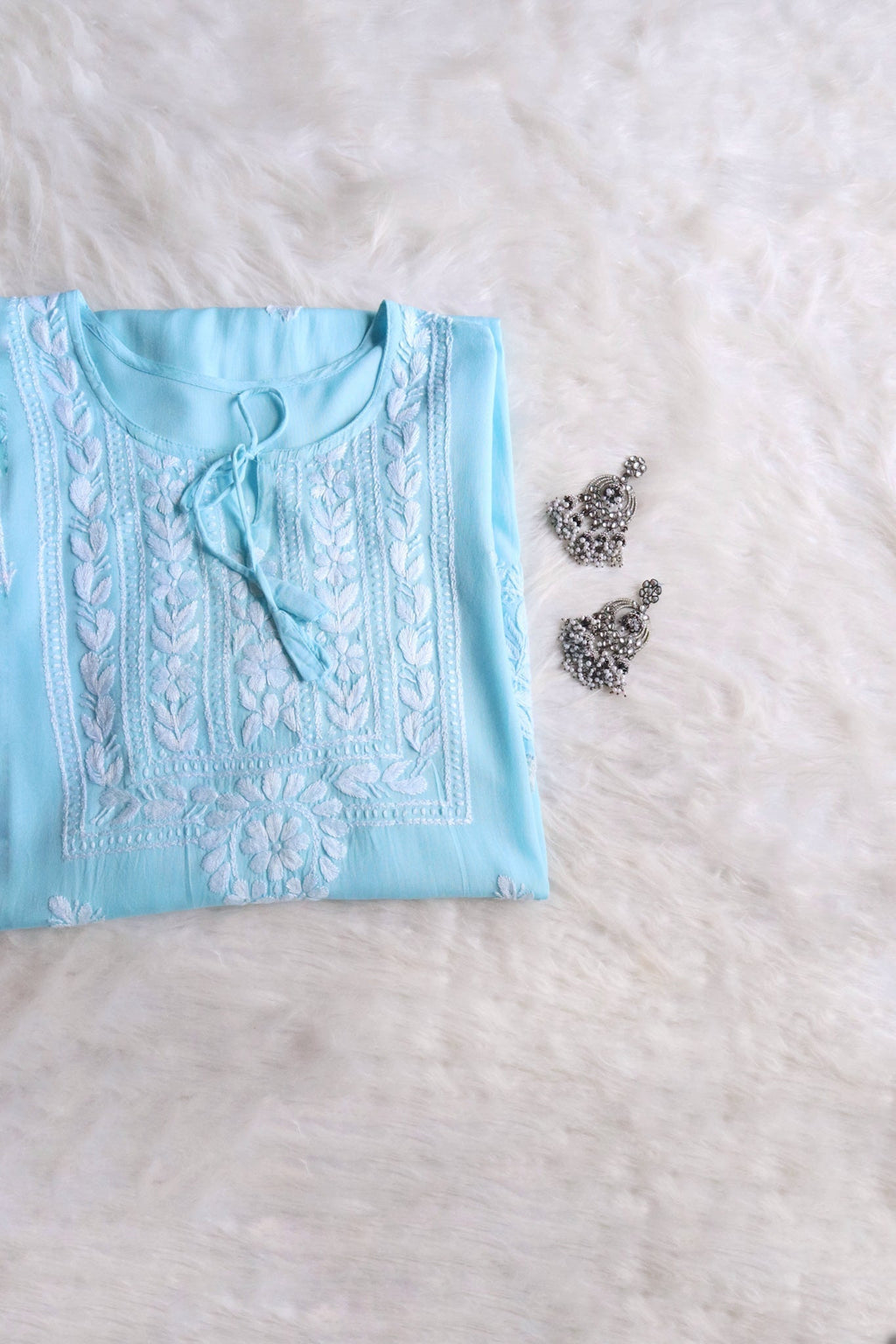 Alina Sky Blue Long Rayon Kurta
