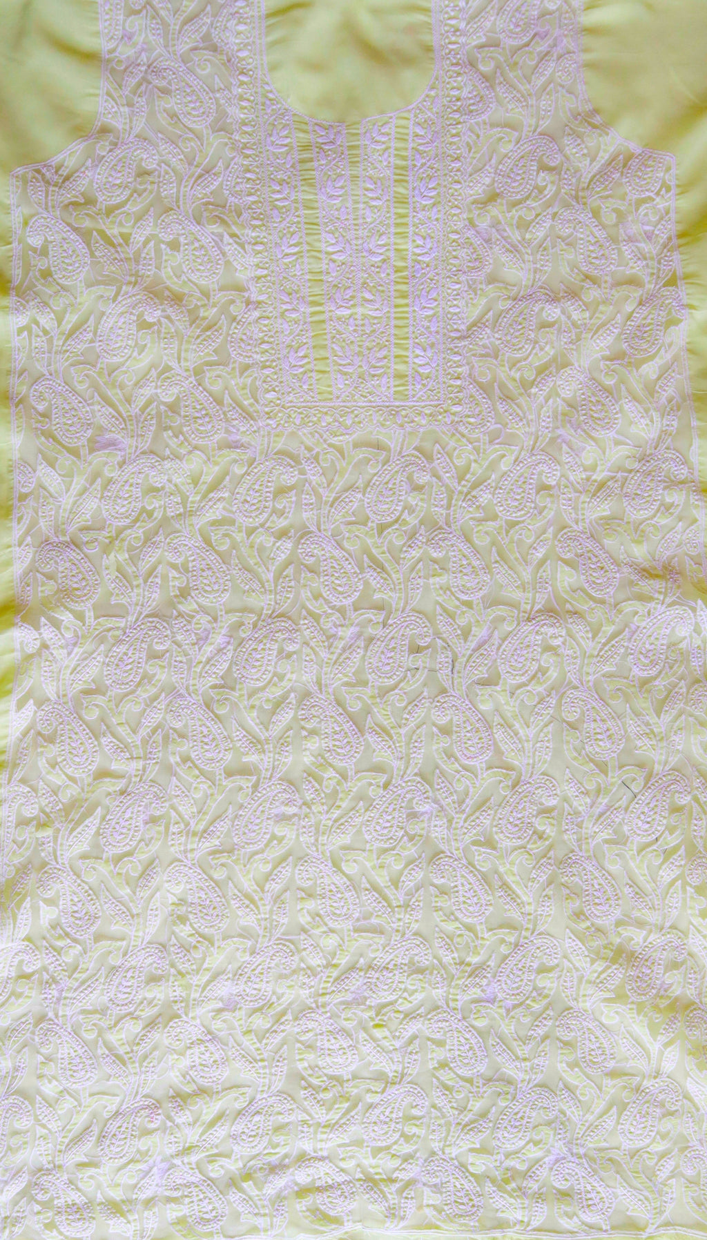 Lime Green Cotton Cutwork Unstitched Kurta piece